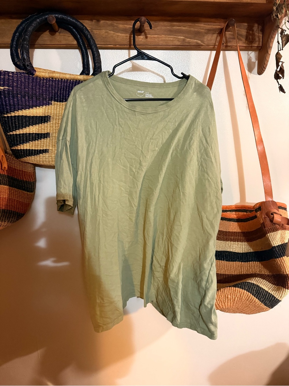 aerie Olive Green Crewneck Short Sleeve Tee
